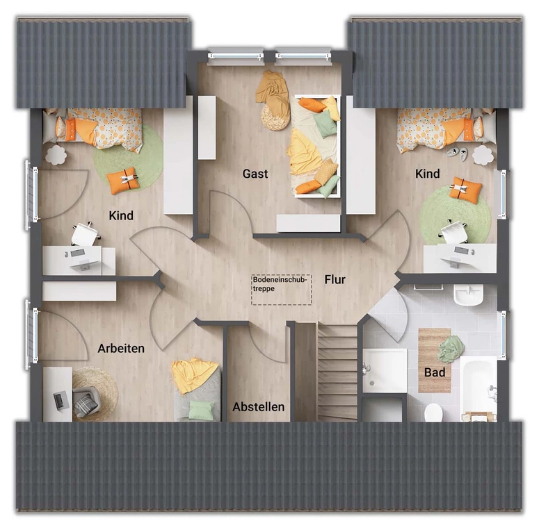 dachgeschoss 6 zimmer