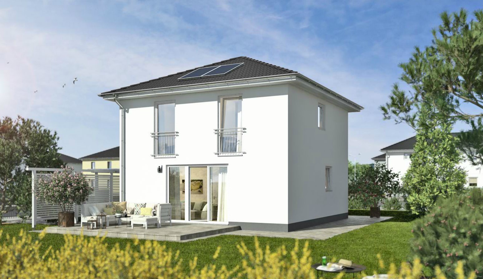 Modernes Massivhaus mit Garten